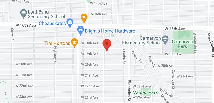 map of 3479 W 19TH AVENUE